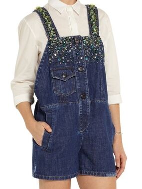 Embellished Denim Playsuit